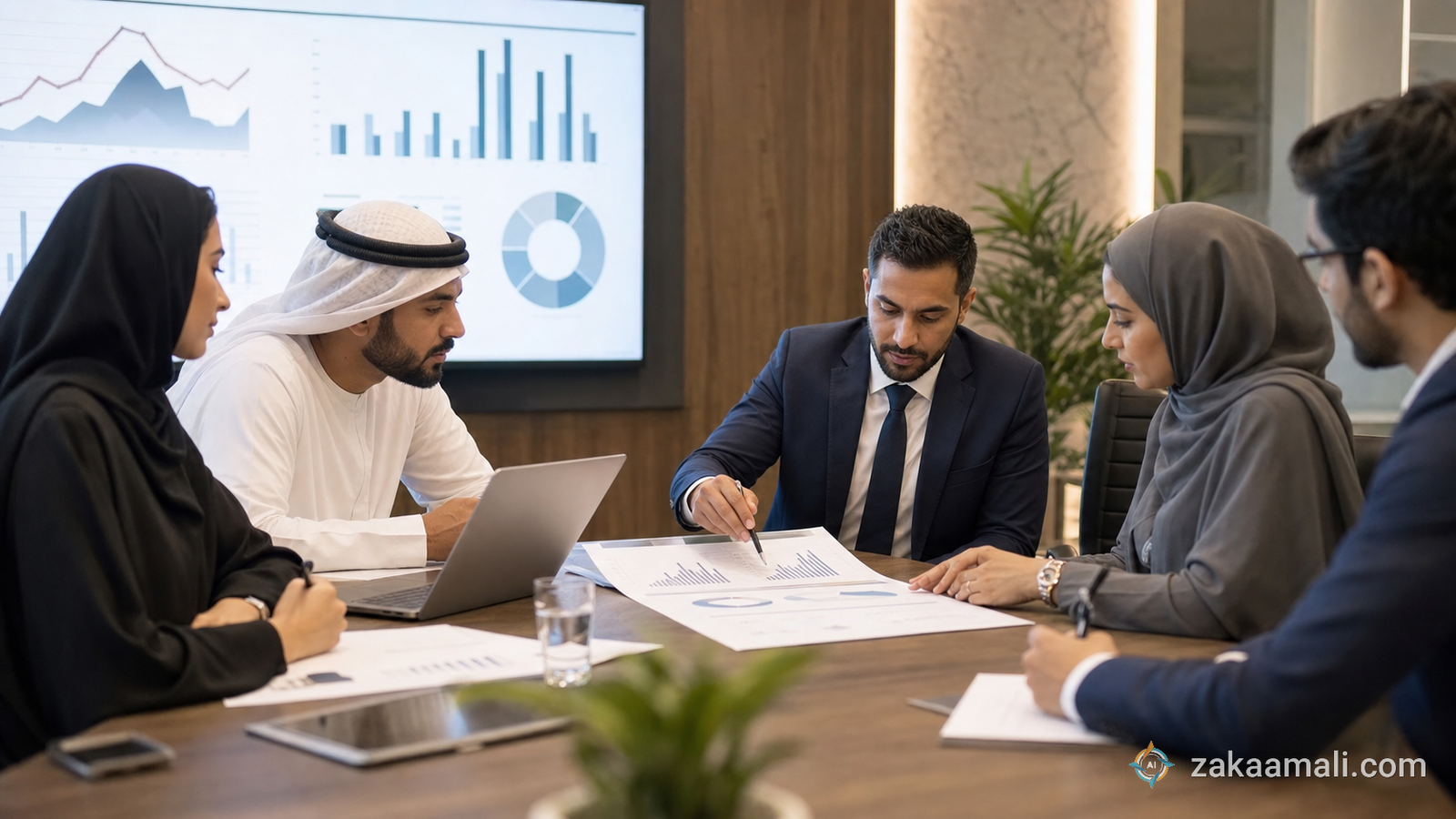 فريق مالية خليجي يراجع تحليلاً وقراراً قبل الاعتماد