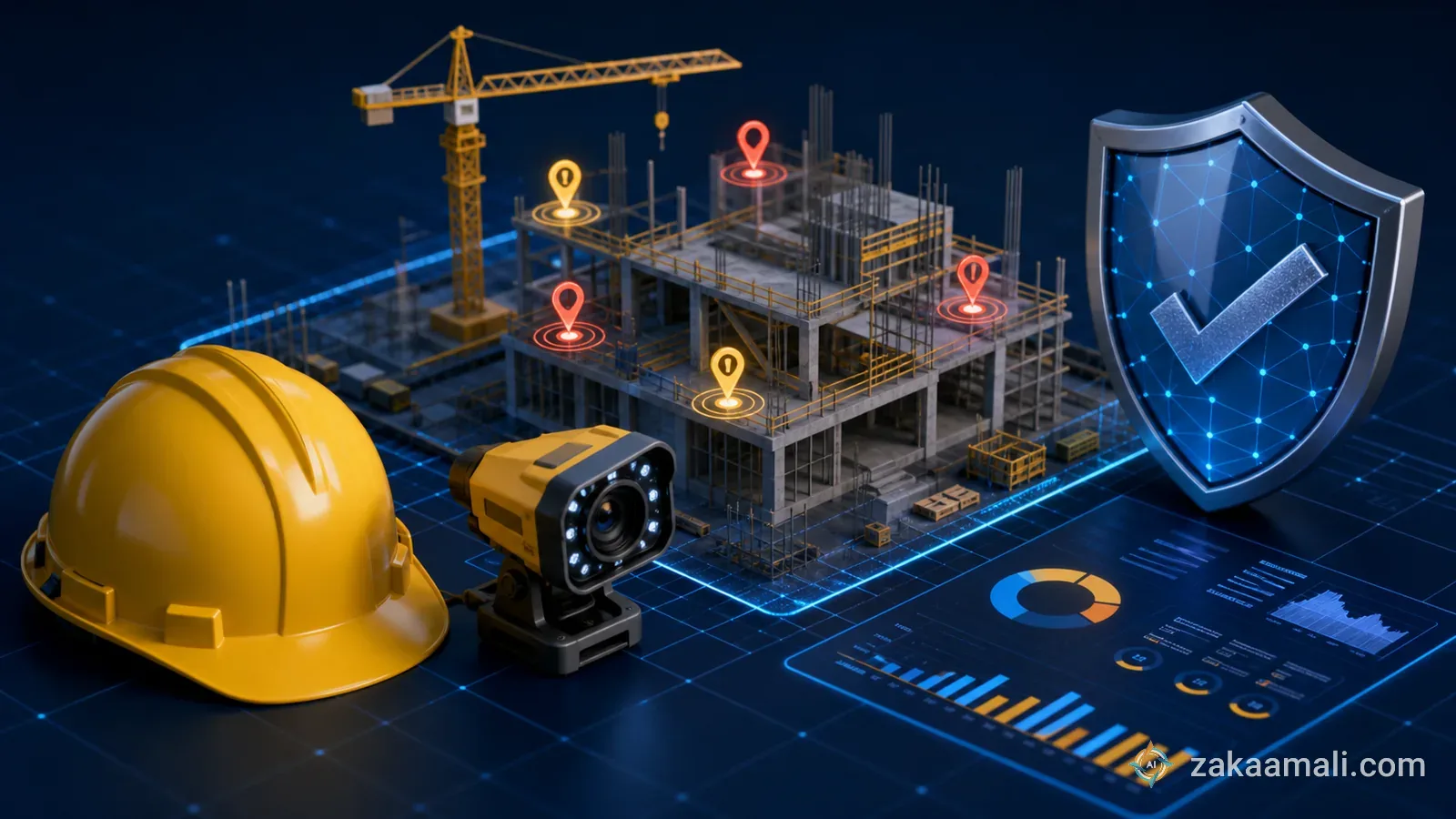 مقارنة استخدامات الذكاء الاصطناعي في مواقع البناء
