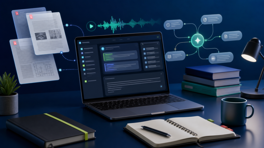 شرح NotebookLM بالعربي 2026: تلخيص PDF والبحث بالمصادر خطوة بخطوة