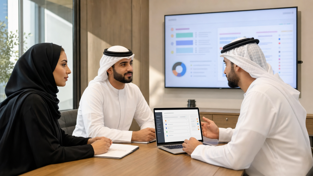 فريق عربي يستخدم Notion AI لتوثيق اجتماع وتنظيم المهام التالية
