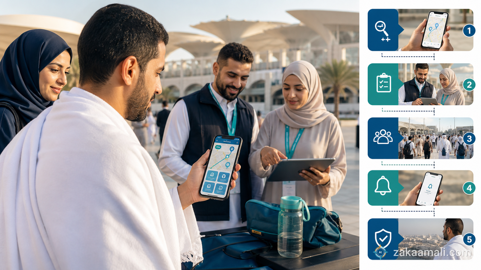 الذكاء الاصطناعي في الحج والعمرة لتخطيط المسار والتنبيهات مع الرجوع للتطبيقات الرسمية