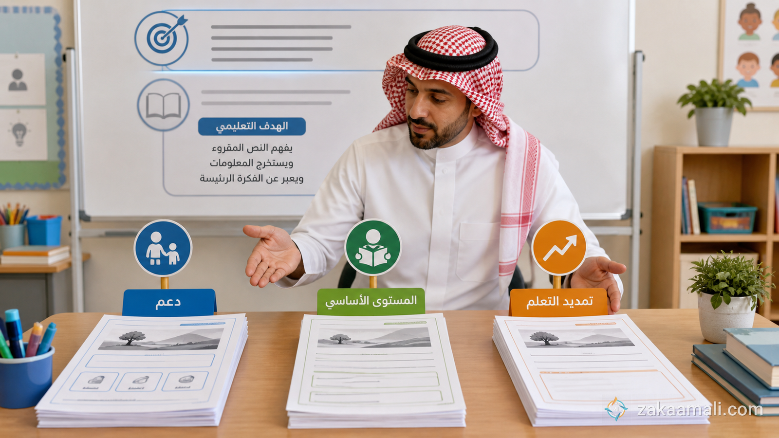 تصميم تعليم متمايز لثلاثة مستويات قراءة باستخدام Brisk Teaching