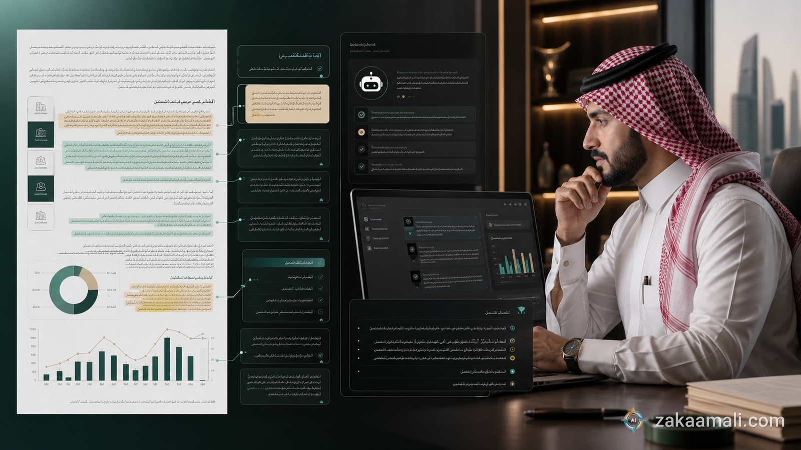 تحليل تقرير أعمال عربي طويل باستخدام DeepSeek مع مراجعة بشرية للنتائج