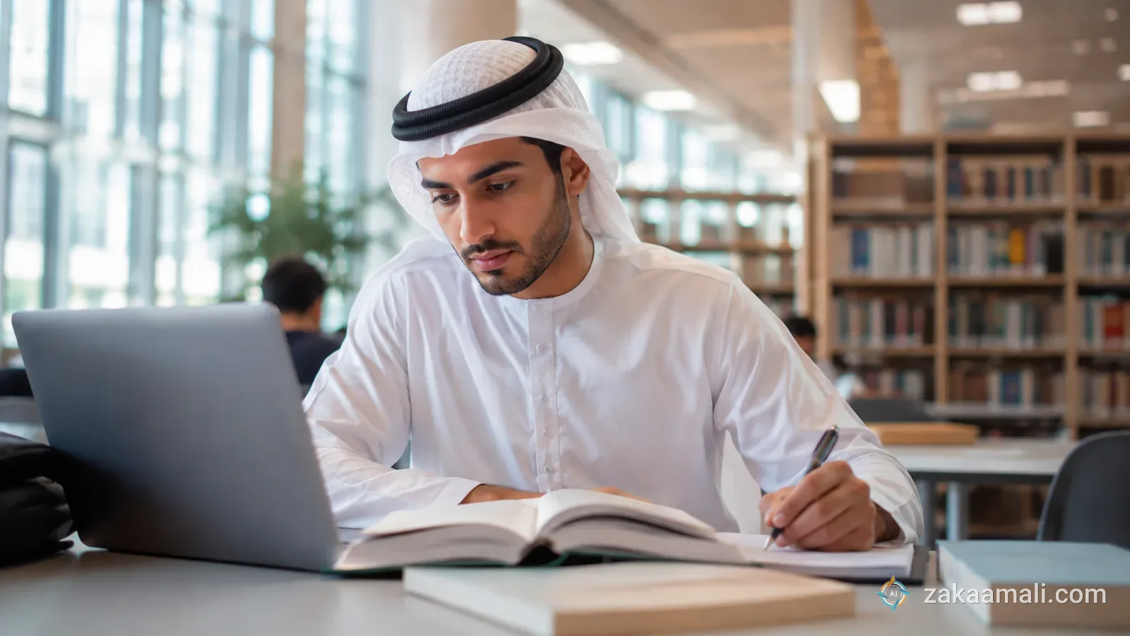 طالب جامعي خليجي يستخدم أدوات الذكاء الاصطناعي المجانية في الدراسة
