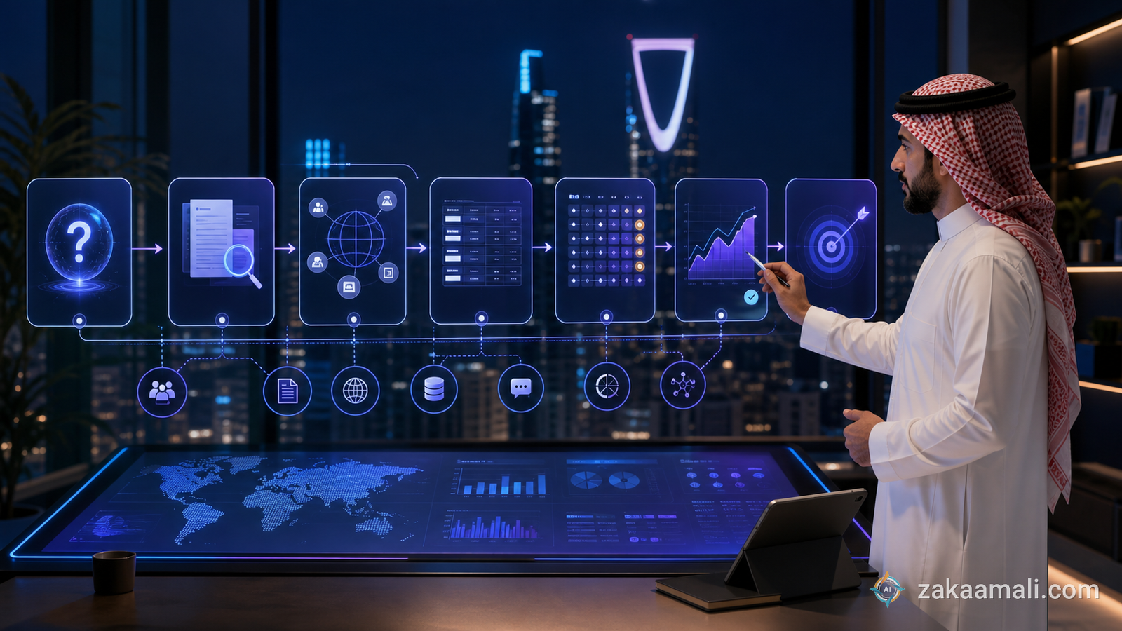 محلل سعودي يدير مسار بحث منافسين من السؤال والمصادر إلى المصفوفة والتوصية عبر Genspark