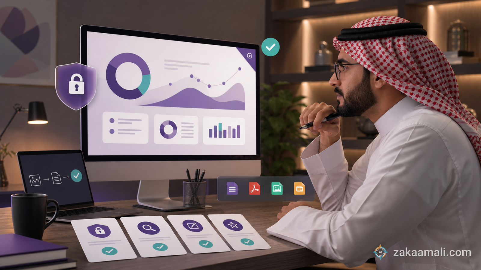 مسؤول سعودي يراجع خصوصية ودقة وتصدير رسم قبل استخدامه من Napkin AI