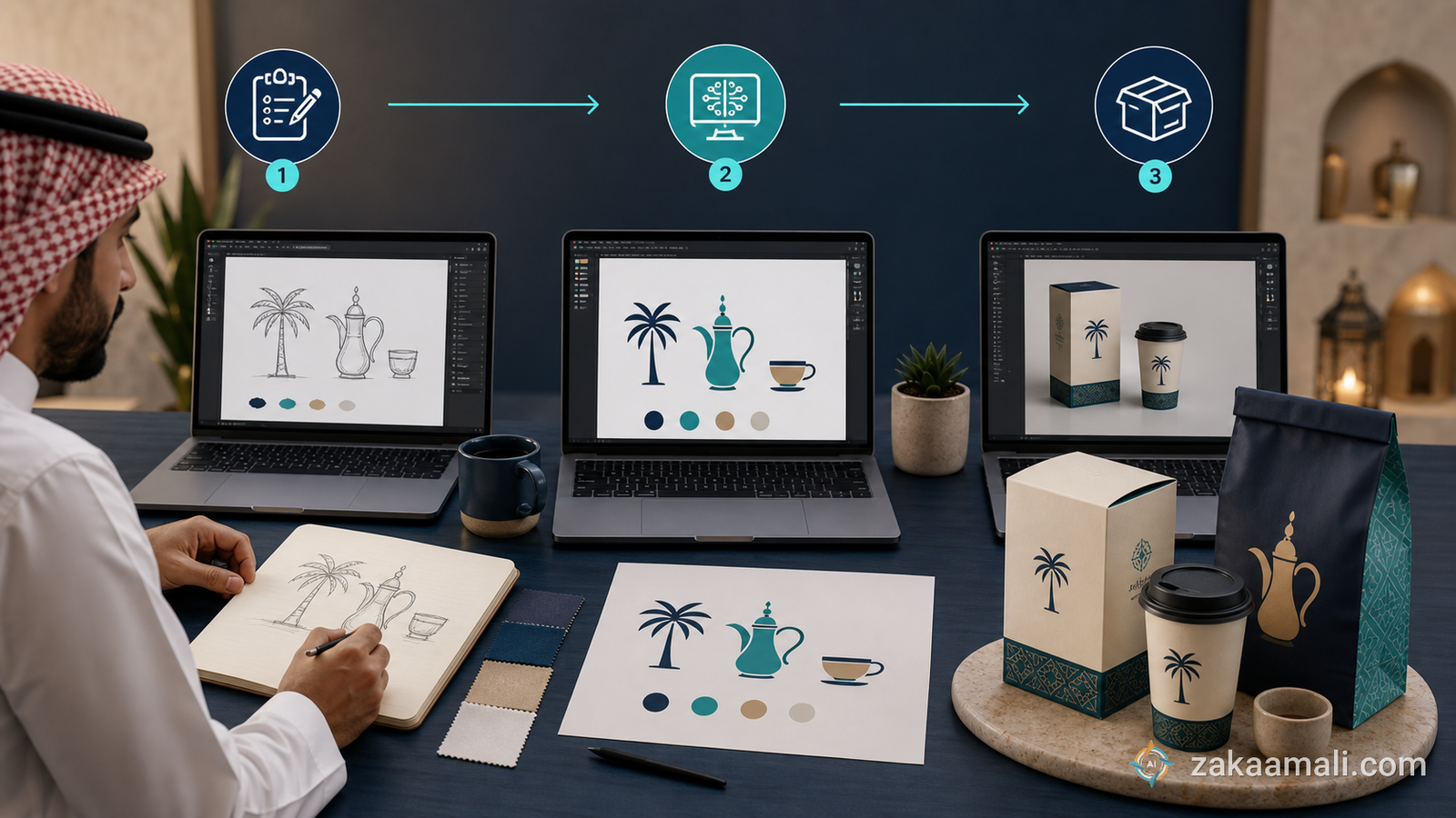خطوات تحويل موجز مشروع سعودي إلى رسومات متجهية عبر Recraft AI