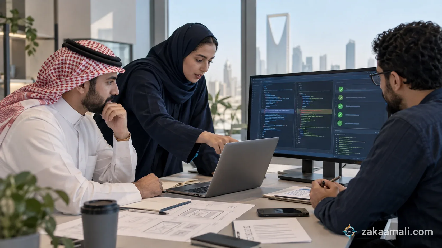 فريق منتج سعودي يراجع تعديلات Gemini CLI واختبارات الكود قبل النشر