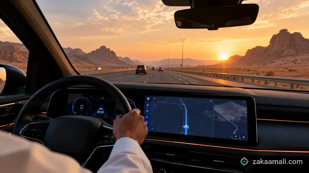 بعد إيقاف مساعد جوجل يتولى Gemini الأوامر الصوتية في Android Auto أثناء القيادة على طريق سعودي