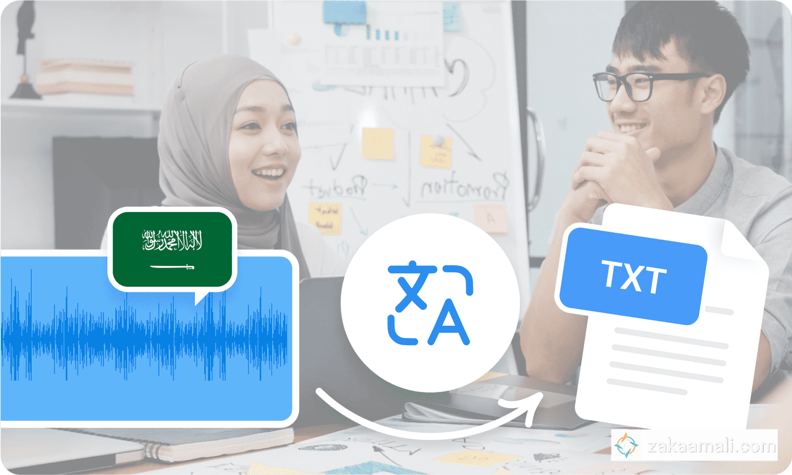 لقطة واجهة Notta الرسمية لميزة تفريغ الصوت العربي إلى نص